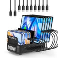 CS101 10-Port USB-C Charging Station (100W, 10 PD Ports) with 10 USB-C Cables — Scene and lifestyle