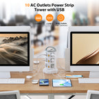 SooPii USB-C Power Strip Tower, 10 Outlets + 4 USB,TPS10