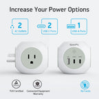 US-GC11 5-Outlet Power Strip Box, 4 USB, Individual Switches — Ports and connectivity