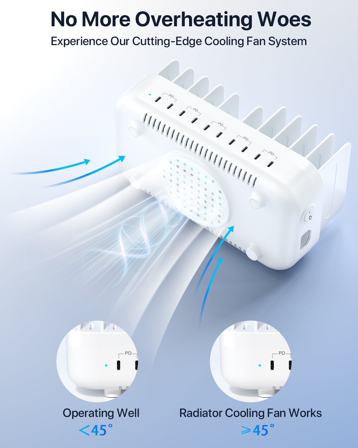 SooPii CS101 charging station with 10 ports, 100W power, 5 PD ports, and 10 mixed cables for multi-device charging.