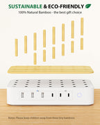 SooPii U3 charging station with 6 ports, 60W power, 2 PD ports, 3 US AC outlets, and 6 mixed cables for multiple devices