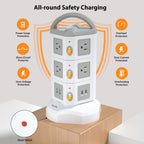 SooPii TPS10 Power Strip Tower with 10 AC Outlets and 4 USB Ports — Top view