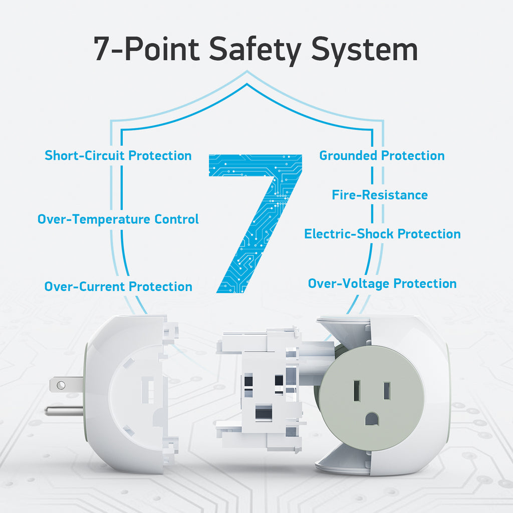 US-GC11 5-Outlet Power Strip Box, 4 USB, Individual Switches — Detail 8