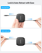 SooPii S86 USB-C to USB-C cable, 1 meter, 240W, retractable design, shown coiled with connectors visible