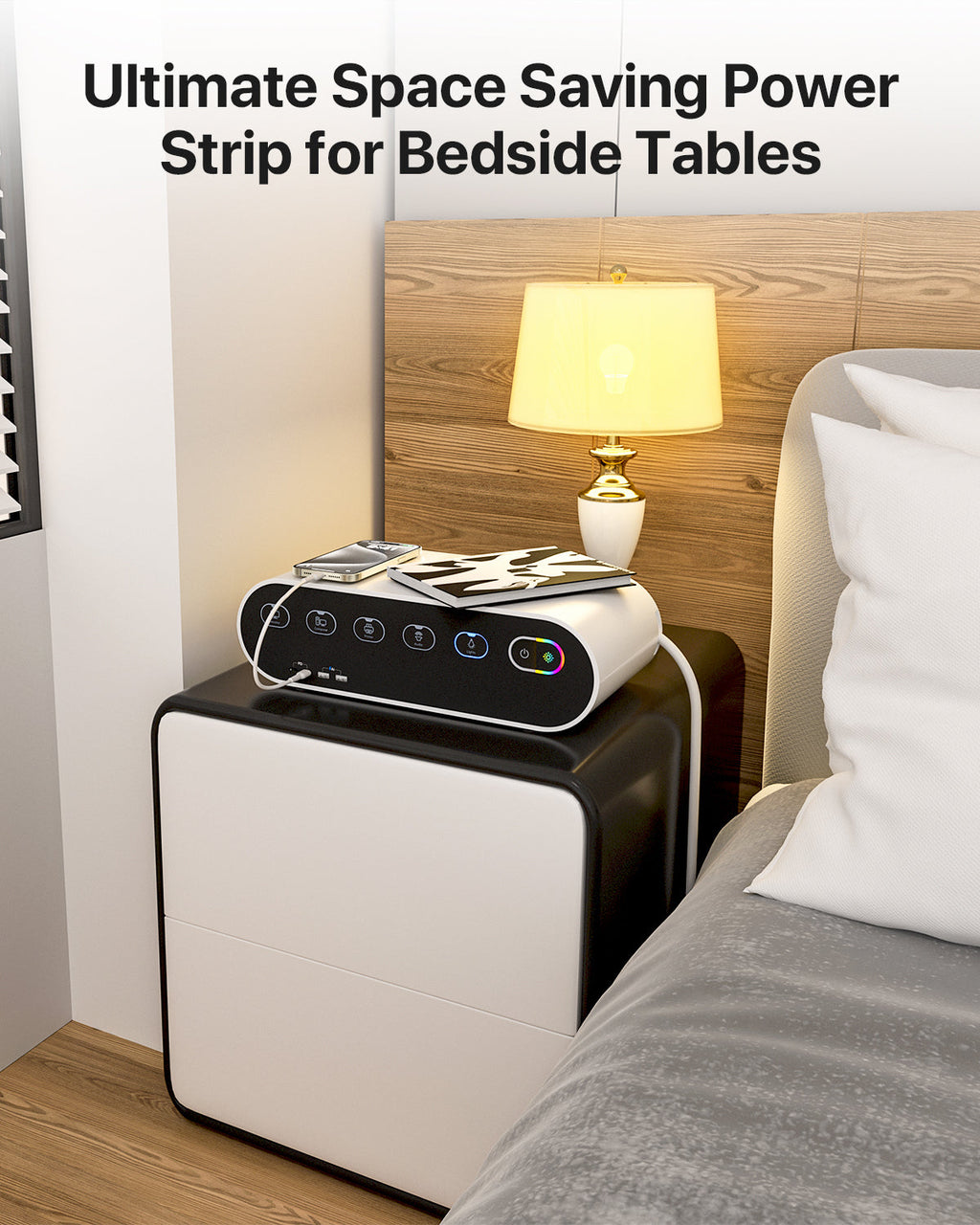 Power Strip with Cable Management Box, 65W GaN & 4 USB Ports — Detail 12