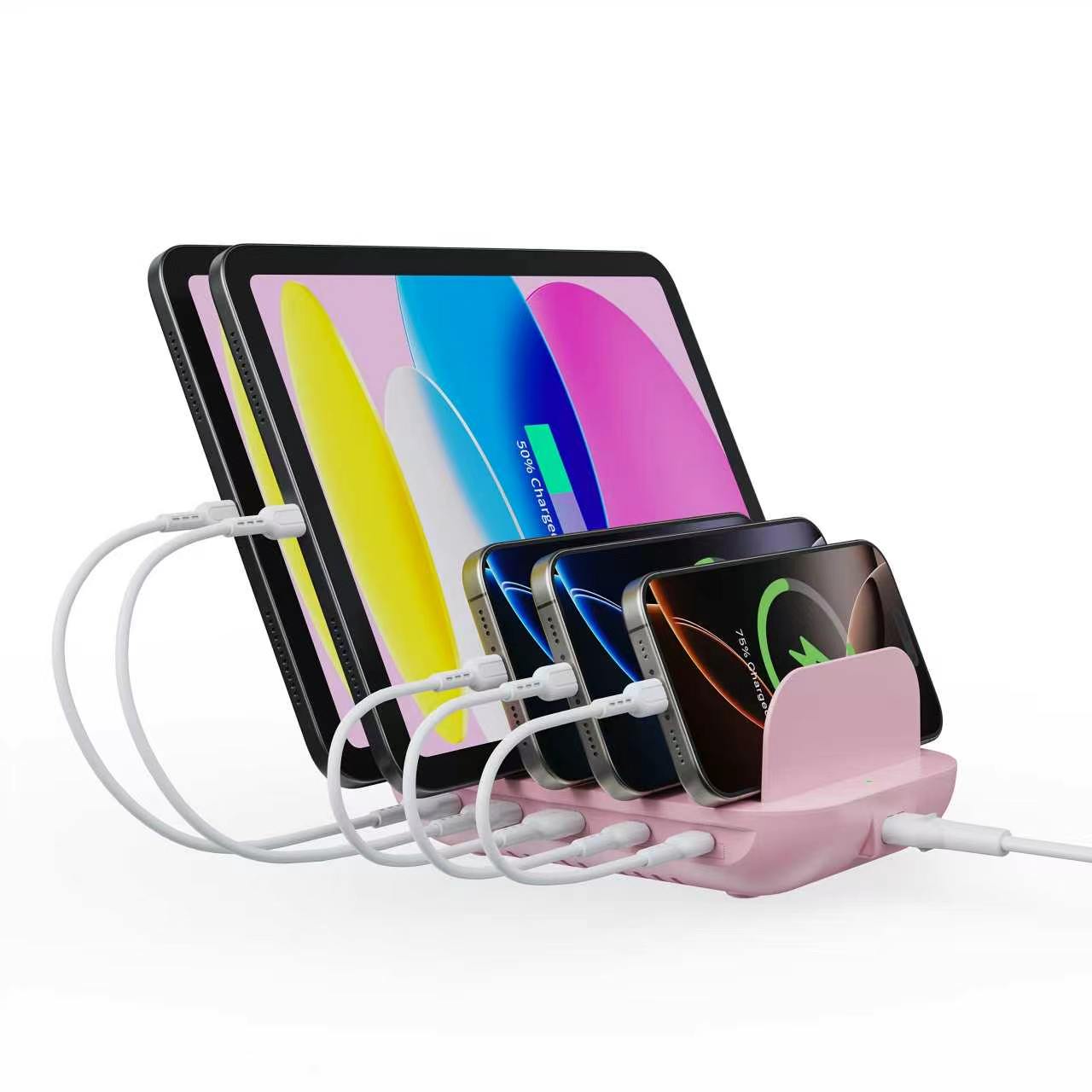 SooPii CS50 Ladestation (35W, 5 Ports) mit 5 gemischten Kabeln