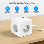 EU-E25 Cube Power Strip, 3 AC + 3 USB, Individual Switches, 3680W — Detail 11