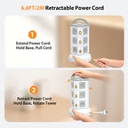 SooPii USB-C Power Strip Tower, 10 Outlets + 4 USB,TPS10