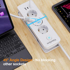 EU-E30 Flat Power Strip, 3 AC + 3 USB, PD 20W, Cable Winding, 3680W — Detail 8