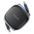 SooPii S86 USB-C to USB-C cable, 1m, 240W, retractable design, black cable with USB-C connectors at both ends.