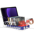 SooPii CS80A charging station with 8 ports, 70W power, 4 PD ports, and 8 mixed cables in a sleek black design