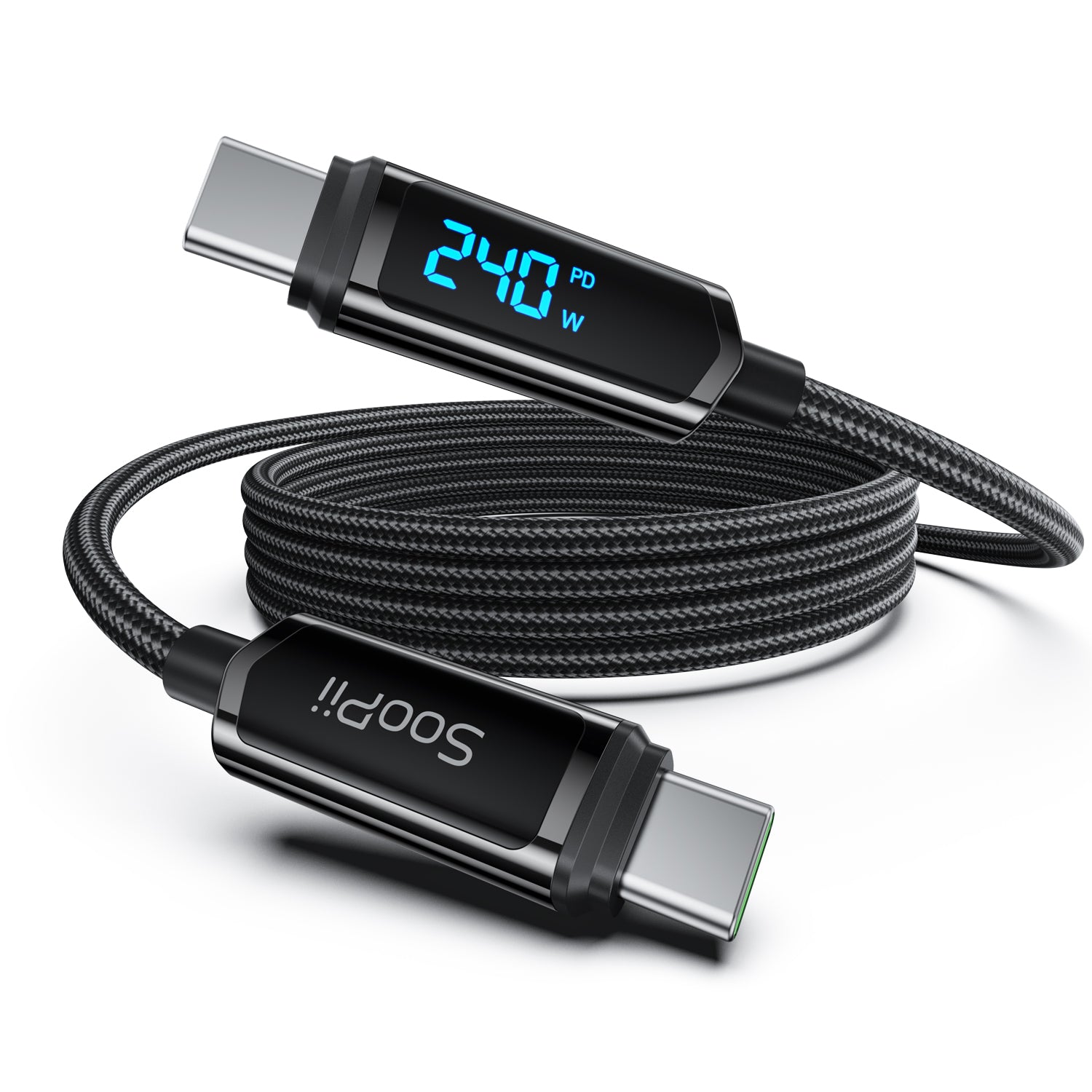S69 usb-c to usb-c cable(1.2m,240W,Wattage display,Nylon-Braided) — Ports and connectivity
