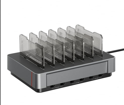 SooPii H1 Pro 120W 6-Port Retractable Charging Station — main product photo, grey