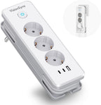 EU-E30 Flat Power Strip, 3 AC + 3 USB, PD 20W, Cable Winding, 3680W — Key features
