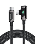 SooPii S40 right angle USB-C to USB-C cable, 1.2m, nylon-braided, 100W wattage display, durable and flexible charging cable