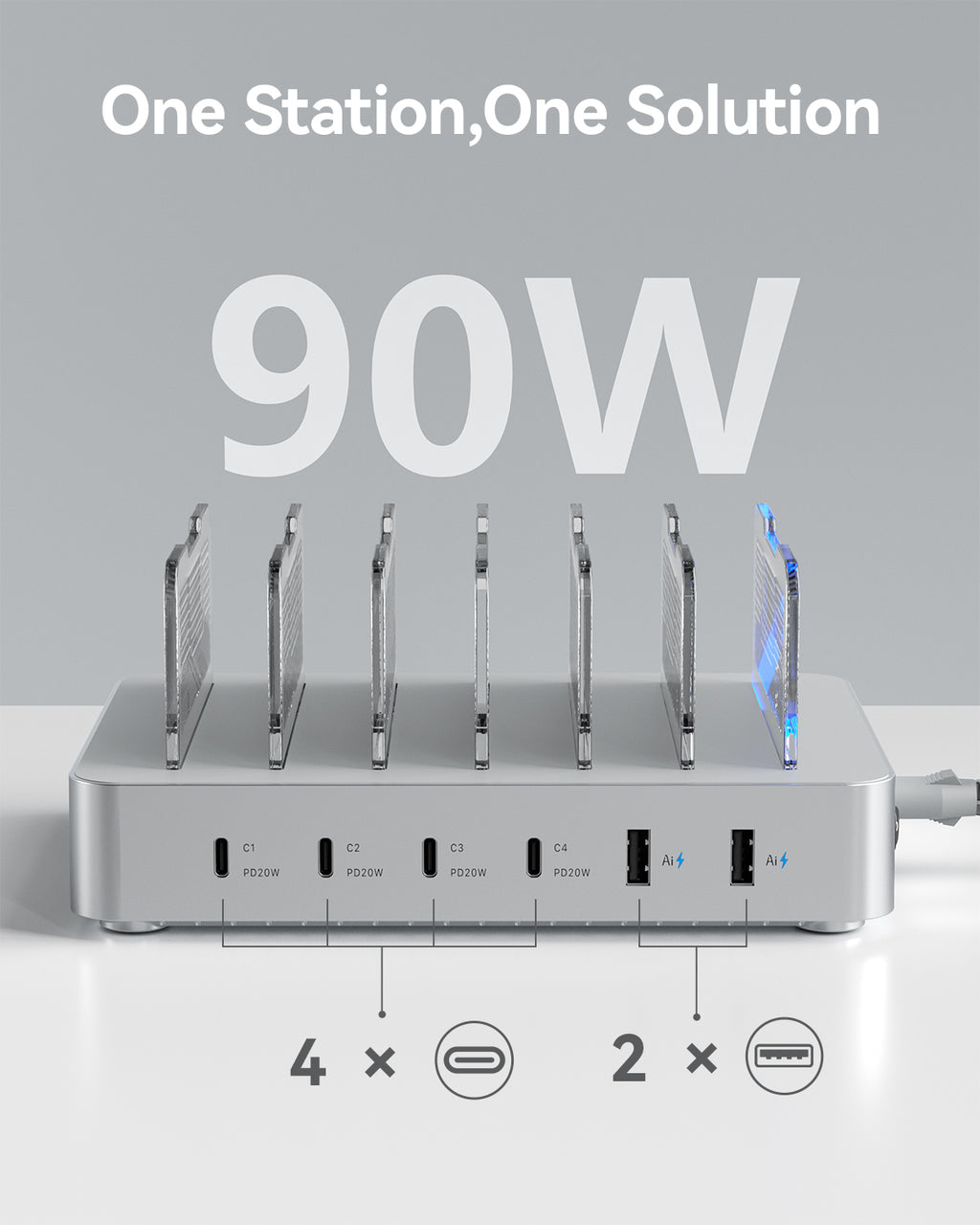 SooPii CS60 Pro charging station — cable management detail