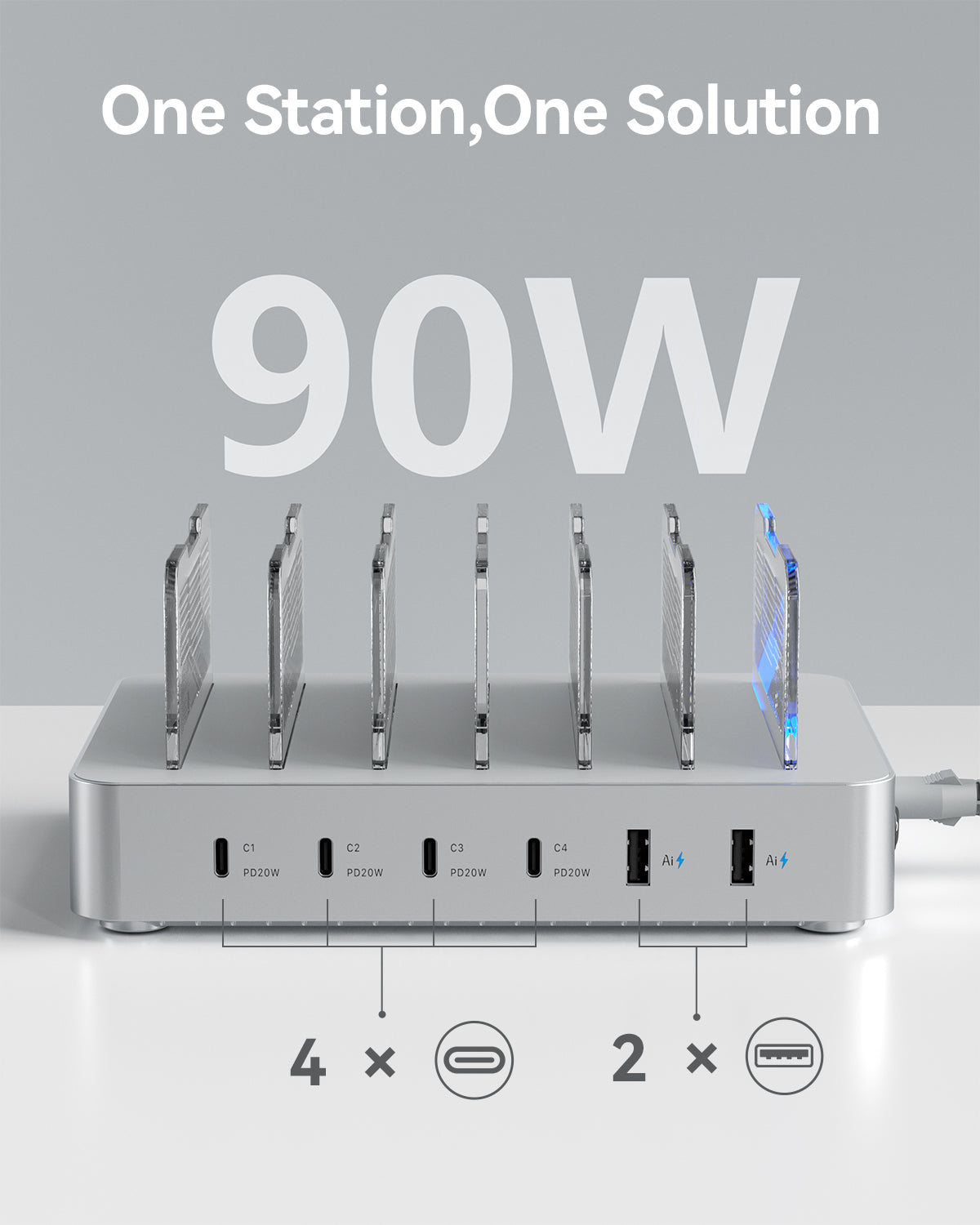 SooPii CS60 Pro charging station — cable management detail