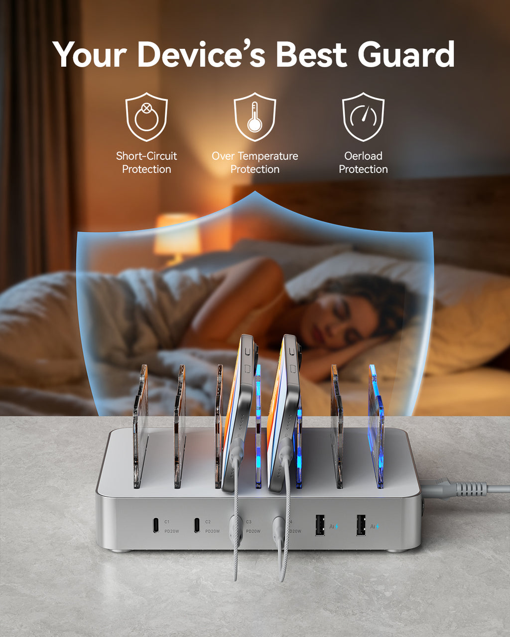 SooPii CS60 Pro PD fast charging station — lifestyle desk setup