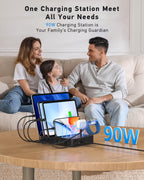 SooPii CS60 Pro 90W 6-port charging station — side angle view