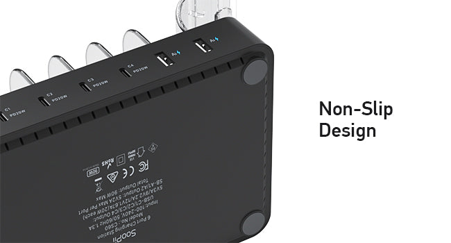 SooPii CS60 Pro 6-port charging station — packaging and accessories