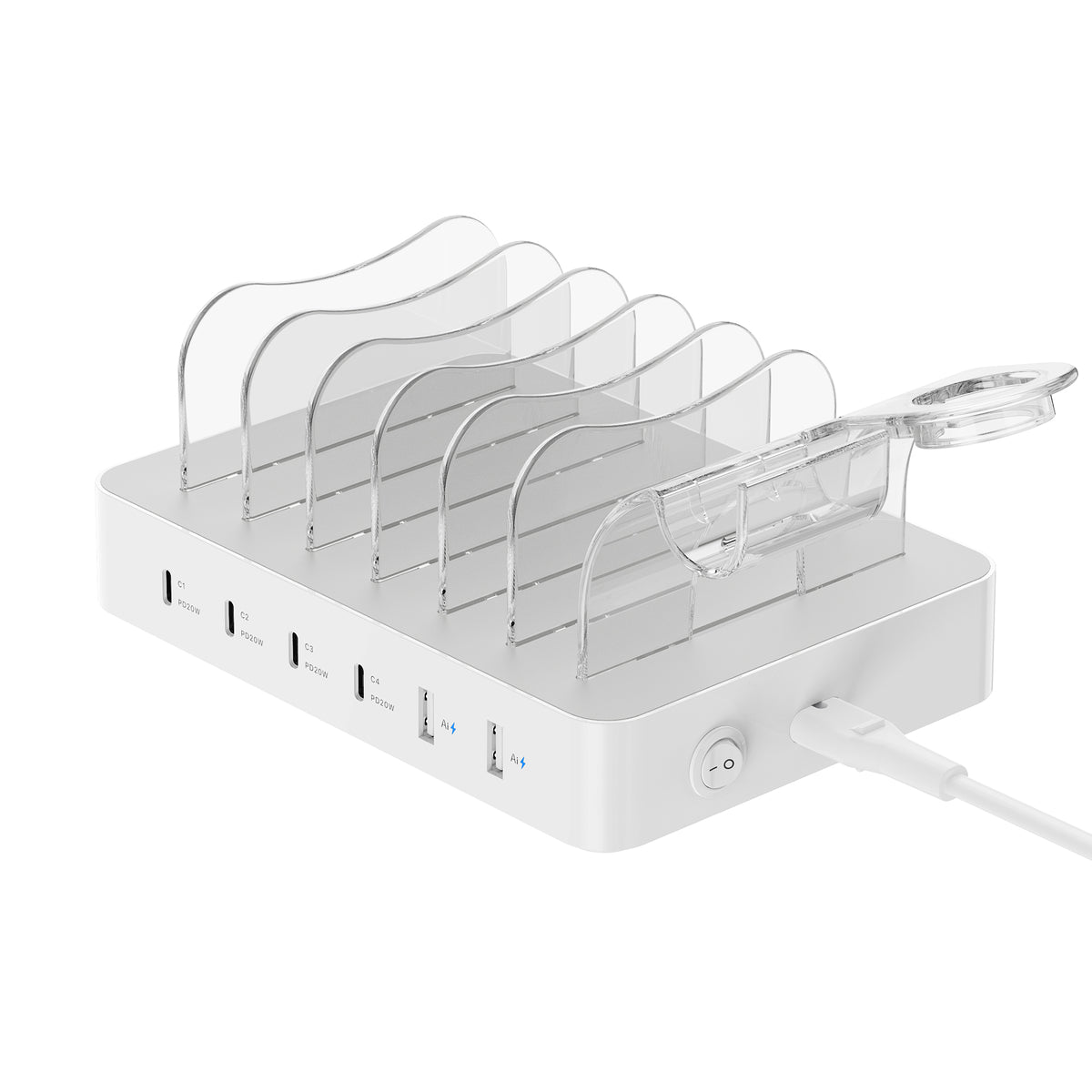SooPii 90W 6-Port USB-C Charging Station, Multi Device, CS60 Pro
