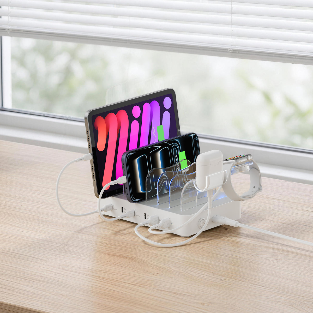 SooPii 90W 6-Port USB-C Charging Station, Multi Device, CS60 Pro