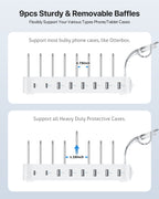 SooPii CS80 Charging Station with 70W power, 8 ports, 2 PD ports, and 8 mixed charging cables for multiple devices.