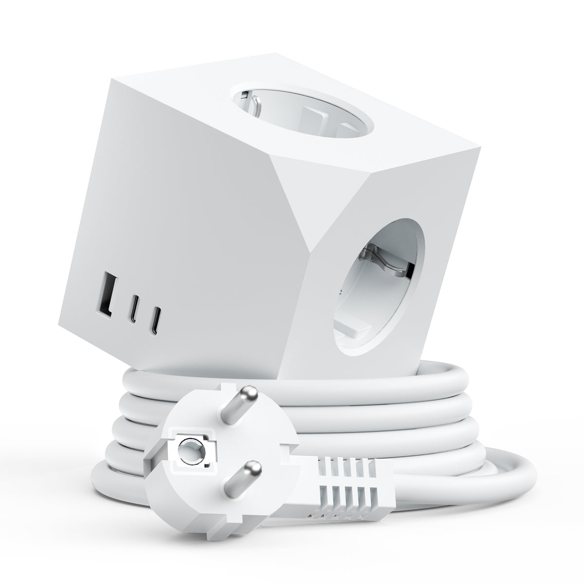 EU-E25 Cube Power Strip, 3 AC + 3 USB, Individual Switches, 3680W — Scene and lifestyle