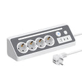 SooPii EU-E28 45° Ecksteckdosenleiste, 4 AC + 3 USB, 3680W