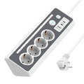 EU-E28 45° Corner Power Strip, 4 AC + 3 USB, 3680W — Main product photo