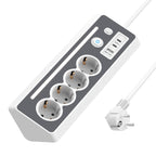 EU-E28 45° Corner Power Strip, 4 AC + 3 USB, 3680W — Main product photo