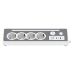 SooPii EU-E28 45° Ecksteckdosenleiste, 4 AC + 3 USB, 3680W
