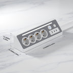 SooPii EU-E28 45° Ecksteckdosenleiste, 4 AC + 3 USB, 3680W