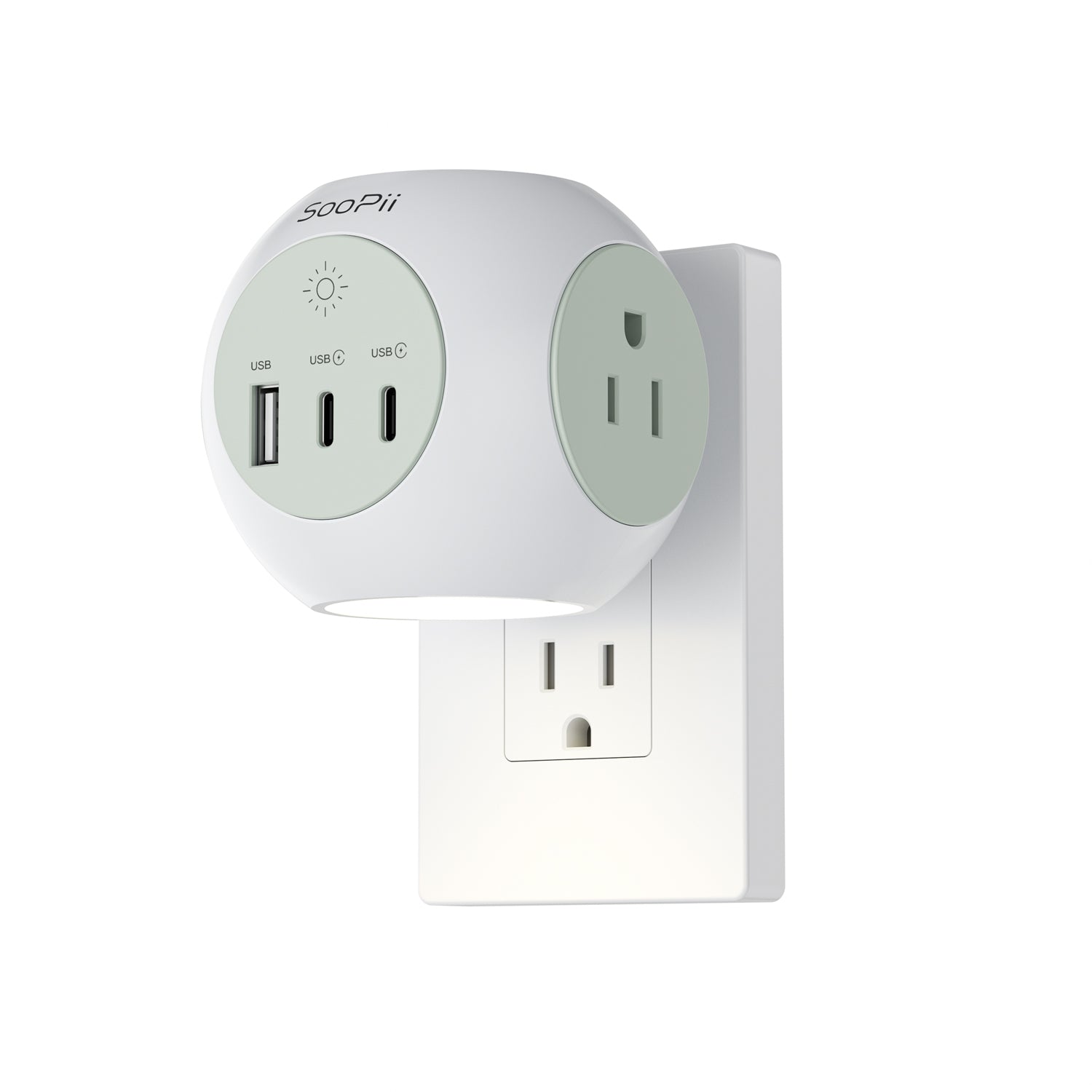 US-GC11 5-Outlet Power Strip Box, 4 USB, Individual Switches — Main product photo