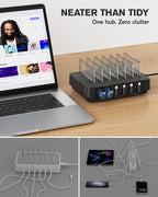 HomeHub H1 60W 6-Port Charging Station with Retractable Cables — Detail 8