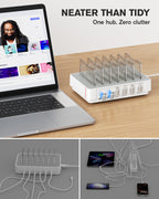 HomeHub H1 60W 6-Port Charging Station with Retractable Cables — Detail 10