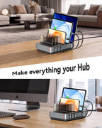 SooPii Charging Station, 120W 6-Port Retractable, H1 Pro EU