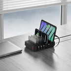 SooPii H1 retractable charging station with cables extended — 6 ports visible