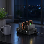 SooPii H1 retractable cable charging station — side angle, compact design