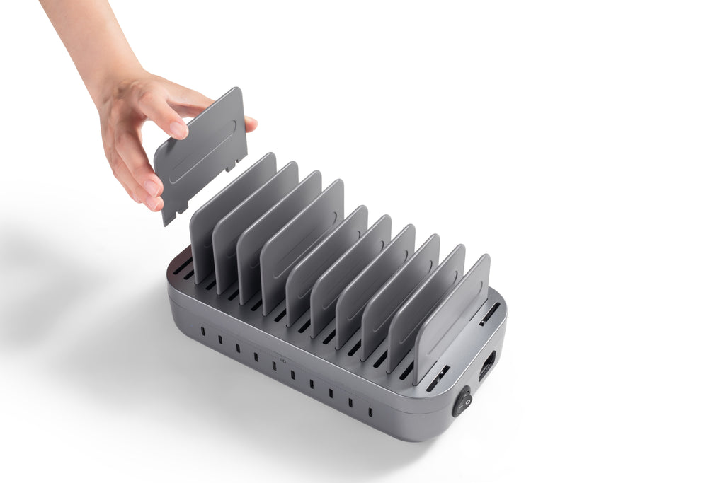CS200 Charging Station(200W,10 Ports,10PD) with 10 mixed cables — Ports and connectivity