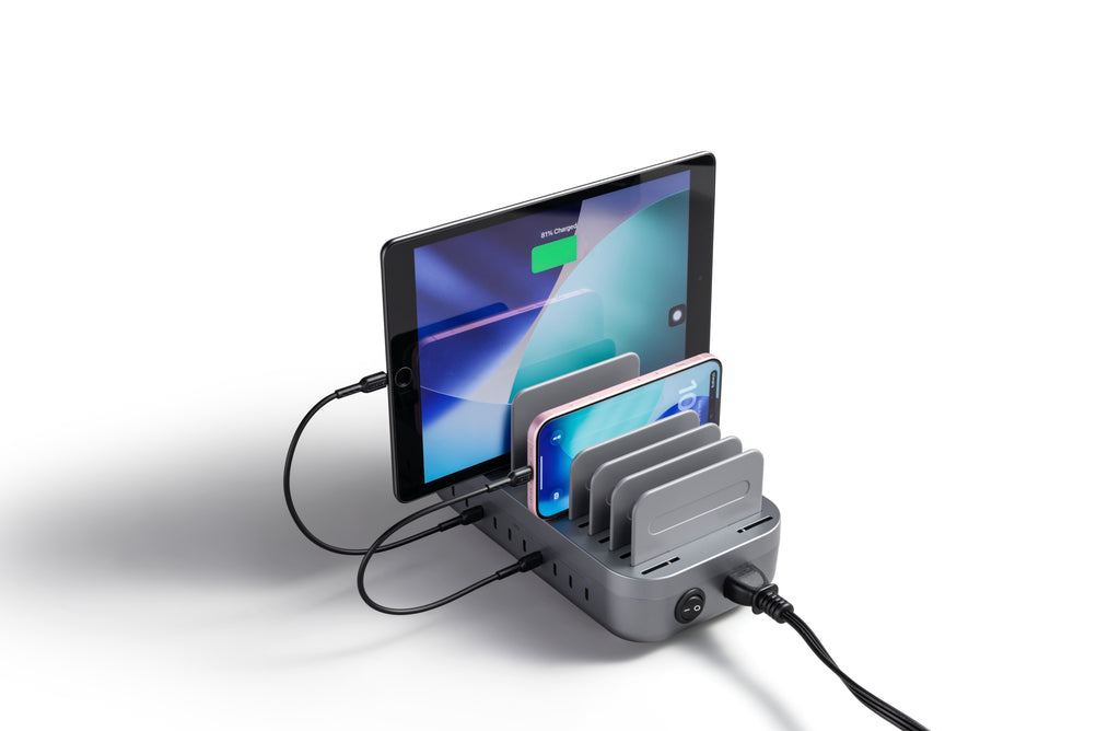 CS200 Charging Station(200W,10 Ports,10PD) with 10 mixed cables — Size and dimensions