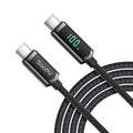 SooPii S08 USB-C to USB-C cable, 1.2m, 100W wattage, nylon-braided design, featuring wattage display