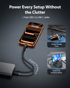 60W Flat Braided Short USB-C Cable 6-Pack with Clip — Detail 8