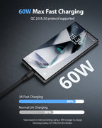 60W Flat Braided Short USB-C Cable 6-Pack with Clip — Detail 9