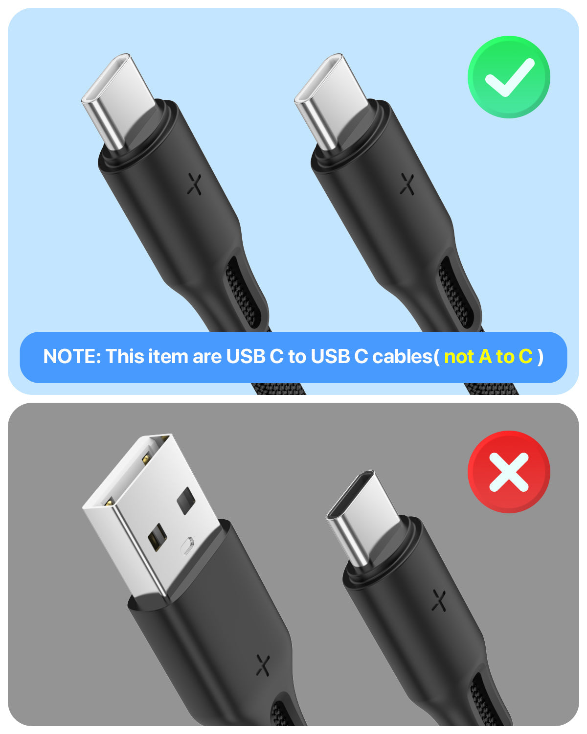 60W Flat Braided Short USB-C Cable 6-Pack with Clip — Scene and lifestyle