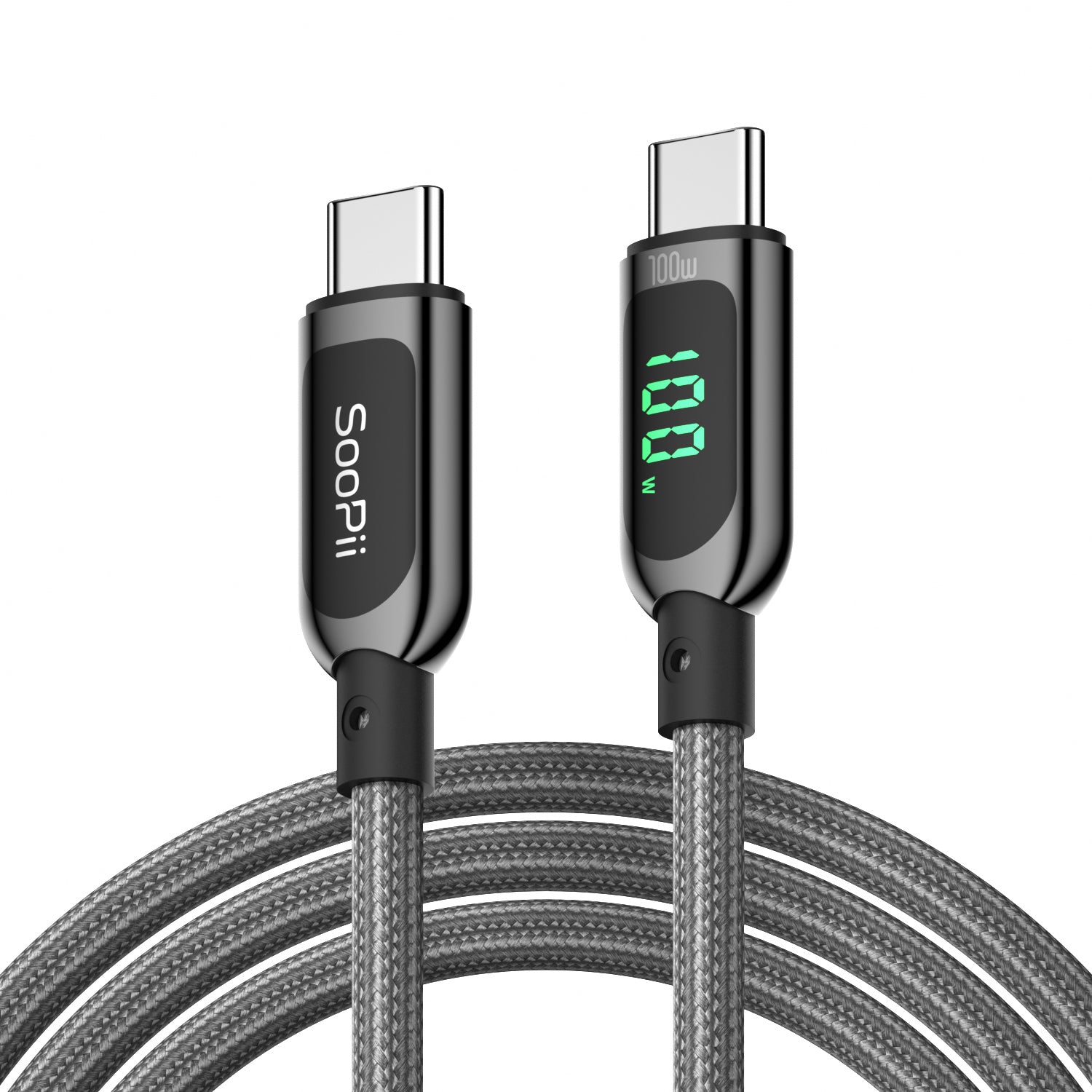 S10CC 100W USB-C Cable, LED Wattage Display, Nylon Braided — Detail 13