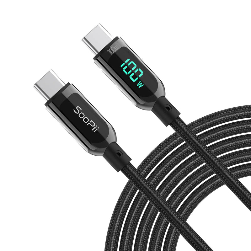 SooPii S10CC 100W USB-C Kabel, LED-Leistungsanzeige, Nylongeflecht