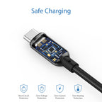 SooPii S10 USB-C to USB-C cable with 1.2m length, 100W power, wattage display, and nylon-braided design
