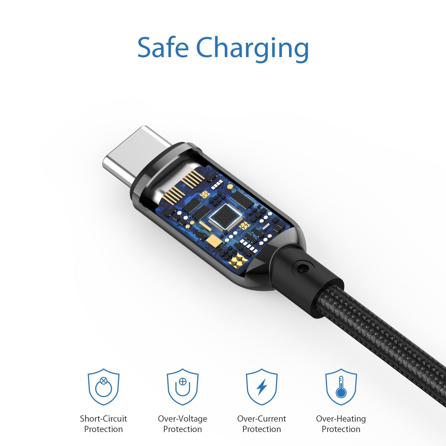 SooPii S10 USB-C to USB-C cable with 1.2m length, 100W power, wattage display, and nylon-braided design