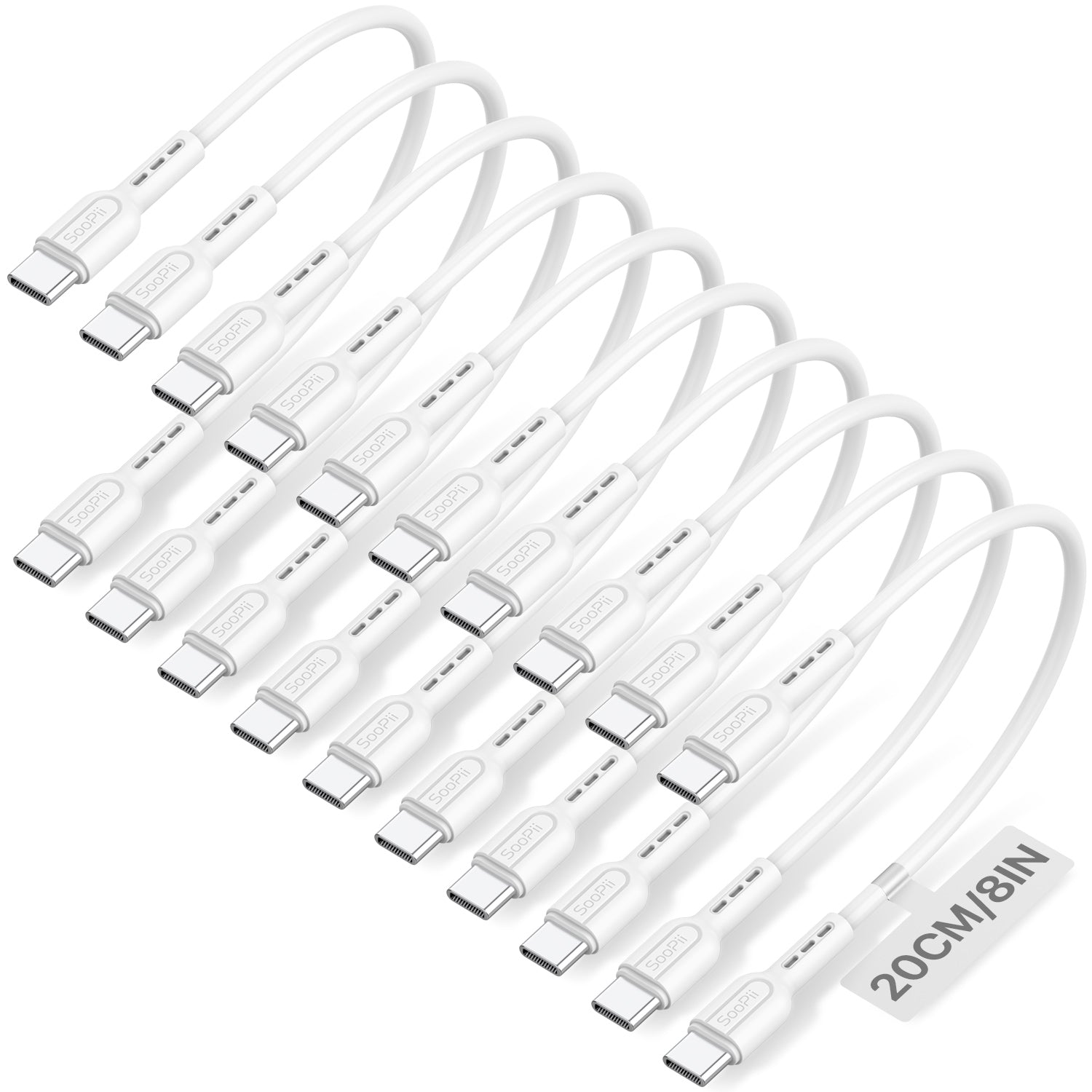 60W Short USB-C to USB-C Cable 6-Pack 8-Inch — Scene and lifestyle